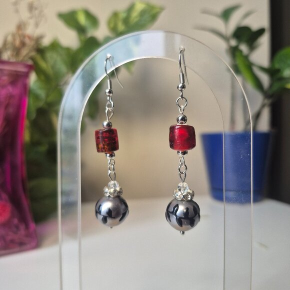 Silver Ornament Holiday Earrings - Picture 1 of 5